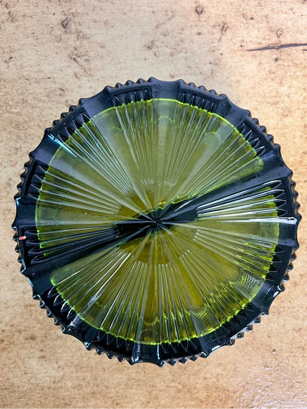 Vintage Indiana‎ Glass Royal Green Divided Candy Dish Bowl 2 Section No Lid